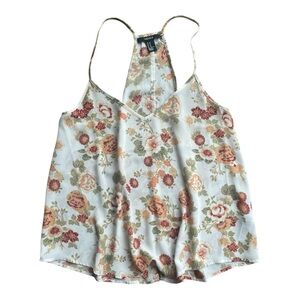 Forever 21 Floral Sleeveless Blouse - Red Cream Green - Size M